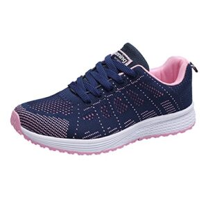 walking shoes for women women's slip on walking shoes - lightweight breathable mesh casual sneakersb390 dark blue