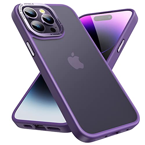 Dadanism Designed for iPhone 14 Pro Case, Military Grade Drop Protection, Skin-Friendly PC Back, Advanced Camera Protection Ring, Anti-Scratch Anti-Fingerprint(Deep Purple, 6.1 Inch)