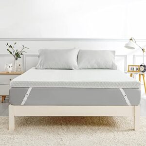 cal king mattress topper, assile memory foam mattress topper with zippered bamboo cover, cloud-like soft bed topper 4-inch
