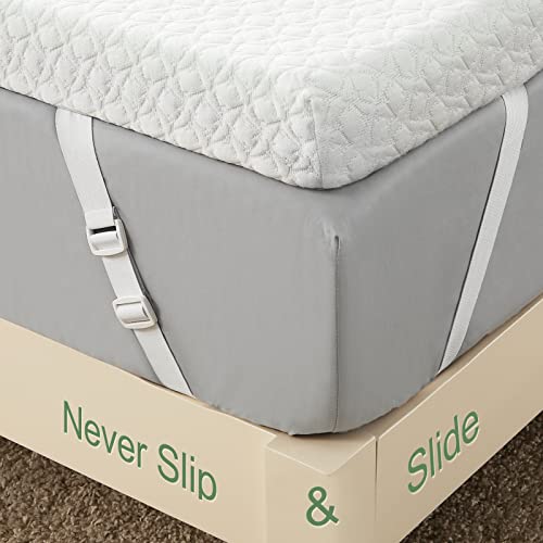 Cal King Mattress Topper, Assile Memory Foam Mattress Topper with Zippered Bamboo Cover, Cloud-Like Soft Bed Topper 4-Inch