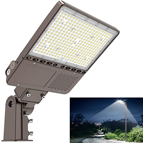 LED Parking Lot Lights 200W, 28000LM LED Pole Light with Photocell, UL Listed LED Shoebox Light Slip Fitter 5000K IP65 Waterproof Outdoor Commercial Street Area Light for Parking Lot/ Stadium 100-277V