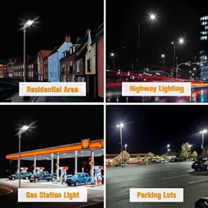 LED Parking Lot Lights 200W, 28000LM LED Pole Light with Photocell, UL Listed LED Shoebox Light Slip Fitter 5000K IP65 Waterproof Outdoor Commercial Street Area Light for Parking Lot/ Stadium 100-277V