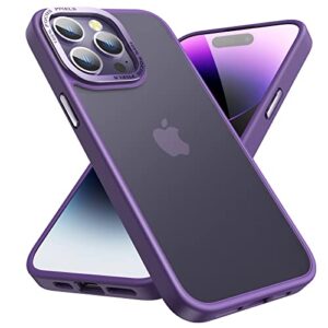 dadanism iphone 14 pro max case - military grade drop protection, skin-friendly matte-coated back, advanced camera protection ring, anti-scratch anti-fingerprint, purple