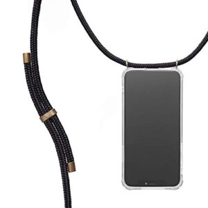 knok case lanyard crossbody phone compatible with iphone 14 tpu case with strap mobile neck holder (black)
