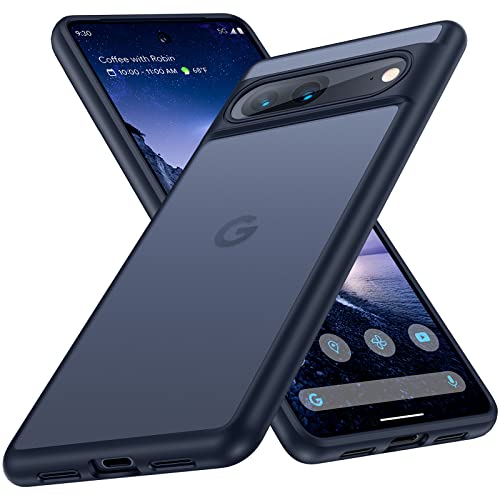 Humixx Shockproof Designed for Google Pixel 7 Case [Military Grade Drop Tested] [Ultimate Silky Touch] Translucent Hard Back Protective Slim Thin Matte Black Phone Cases for Pixel 7 5G 6.1”