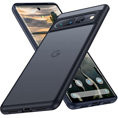 Humixx Shockproof Designed for Google Pixel 7 Pro Case [Military Grade Drop Tested] [Ultimate Silky Touch] Translucent Hard Back Protective Slim Thin Matte Black Phone Cases for Pixel 7 Pro 5G 6.7”