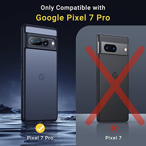 Humixx Shockproof Designed for Google Pixel 7 Pro Case [Military Grade Drop Tested] [Ultimate Silky Touch] Translucent Hard Back Protective Slim Thin Matte Black Phone Cases for Pixel 7 Pro 5G 6.7”