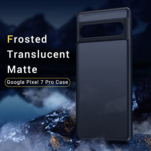 Humixx Shockproof Designed for Google Pixel 7 Pro Case [Military Grade Drop Tested] [Ultimate Silky Touch] Translucent Hard Back Protective Slim Thin Matte Black Phone Cases for Pixel 7 Pro 5G 6.7”