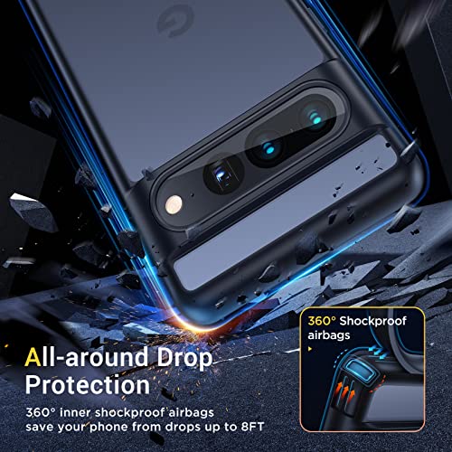 Humixx Shockproof Designed for Google Pixel 7 Pro Case [Military Grade Drop Tested] [Ultimate Silky Touch] Translucent Hard Back Protective Slim Thin Matte Black Phone Cases for Pixel 7 Pro 5G 6.7”