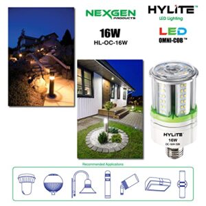 HyLite LED Lighting 16W High Performance LED Omni-Cob Lamp, 360º, (~70W HID), 50K, 2400 lm, 100~277V for Commercial Industrial Lighting Warehouse High Bay Light Fixture Garage Workshop, White