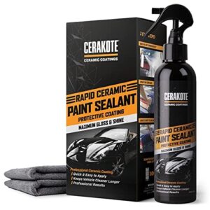 cerakote® rapid ceramic paint sealant – maximum gloss & shine – extremely hydrophobic – unmatched slickness- repels road grime – long lasting - quick & easy application - pro results