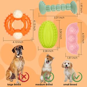 YUKOOY Puppy Toys for Teething Small Dogs, Puppy Chew Squeaky Toys, Soft & Durable Dog Chew Toys Cleaning Teeth and Protects Oral Health (4 PCAK CHEW Toys)