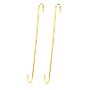 luoqiufa 16 inch extra large s shaped hooks, heavy duty long s hooks for hanging plant extension hooks for kitchenware,utensils,pergola,closet,flower basket,garden,indoor outdoor uses(gold 2 pack)