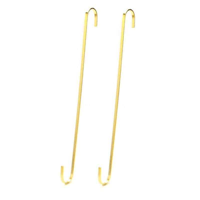 LuoQiuFa 16 inch Extra Large S Shaped Hooks, Heavy Duty Long S Hooks for Hanging Plant Extension Hooks for Kitchenware,Utensils,Pergola,Closet,Flower Basket,Garden,Indoor Outdoor Uses(Gold 2 Pack)