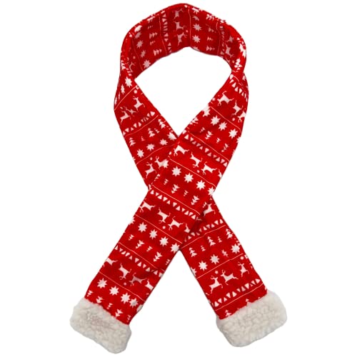 Huxley & Kent Pet Scarf | Red Fairisle (Medium) | Festive Christmas Holiday Accessory for Dogs/Cats | Holiday Pet Scarf Neckwear| Cute Fun Winter Pet Accessory