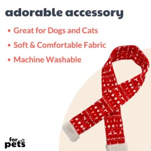 Huxley & Kent Pet Scarf | Red Fairisle (Medium) | Festive Christmas Holiday Accessory for Dogs/Cats | Holiday Pet Scarf Neckwear| Cute Fun Winter Pet Accessory