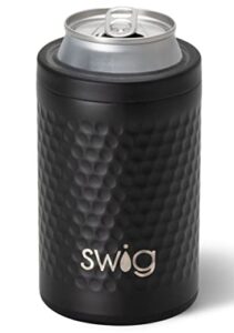 swig life standard can + bottle cooler, stainless steel, dishwasher safe, triple insulated can sleeve for standard size 12oz cans or bottles (blacksmith)