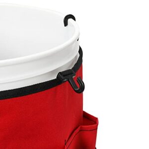 Household Essentials Bucket Caddy with Trim, Red and Black