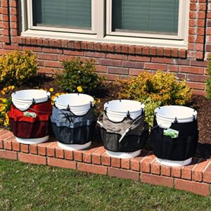 Household Essentials Bucket Caddy with Trim, Red and Black