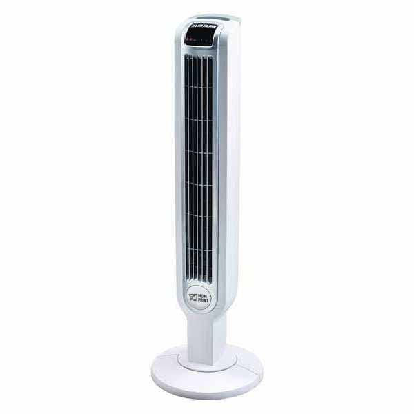 3-1/2" Tower Fan, Oscillating, 3 Speeds, 120VAC, Remote Control