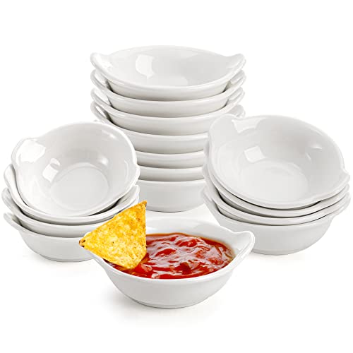 Elsjoy 16 Pack 2 Oz Ceramic Dip Bowls, Ceramic Pinch Bowls Mini Dipping Bowls Sauce Dishes, Small Dipping Dishes Mini Prep Bowls for Soy Sauce, Ketchup, BBQ