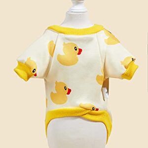 QWINEE Dog Shirt Cute Dogs T Shirt Sweatshirt Apparel Dog Clothes for Cat Kitty Puppy Small Dogs Yellow M