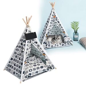 necygoo pet teepee tent with cushion blackboard 24" for small dog cat pet tent bed puppy house