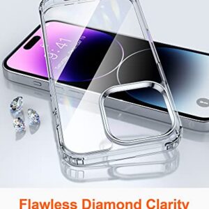 HOOMIL Case for iPhone 14 Pro Max, Anti-Yellowing Hard Back Soft Bumper Shockproof - Crystal Clear