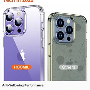 HOOMIL Case for iPhone 14 Pro Max, Anti-Yellowing Hard Back Soft Bumper Shockproof - Crystal Clear