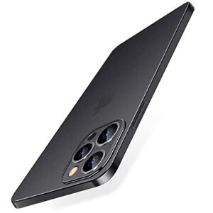 dataroad iphone 14 pro max 6.7" slim case - 0.2mm thin, matte finish, anti-fingerprint, anti-yellowing, translucent black
