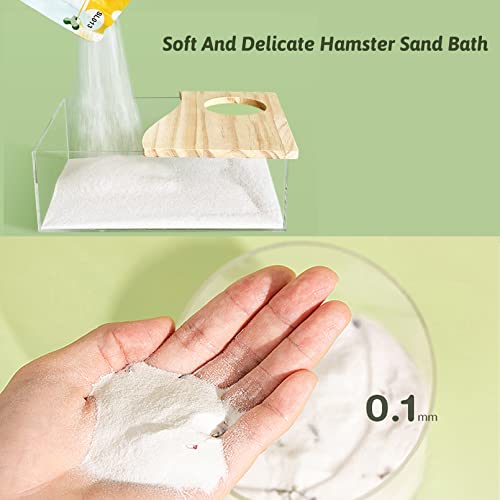 Hamiledyi Hamster Sand Bath Small Animals Sand Clean The Dust Gerbils Bathing Sand for Dwarf Syrian Hamsters Chinchilla Guinea Pigs Rats Lemming Mice Degus or Other Small Pets 2.2lb Fine Sand