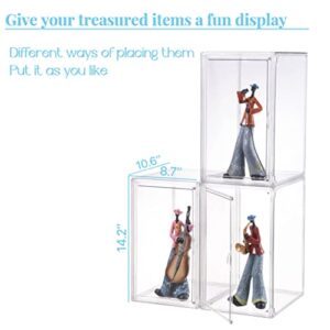 ZLLZUU Purse and Handbag Storage Organizer for Closet, Clear Acrylic Display Case for Collectibles, 3 Pack Plastic Storage Boxes with Magnetic Door for Wallet, Cosmetic, Toys (Large Door)
