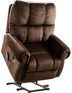 fontoi electric power lift recliner chair with heated vibration and massage, home theater single sofa seating w/usb port and side pockets for living room, chocolate