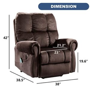 FONTOI Electric Power Lift Recliner Chair with Heated Vibration and Massage, Home Theater Single Sofa Seating w/USB Port and Side Pockets for Living Room, Chocolate