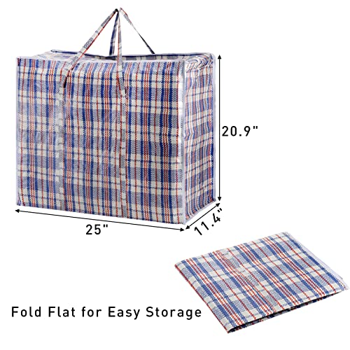 Hiceeden 9 Pack 108L Checkered Moving Storage Bags, Extra Large Travel Plaid Bag Alternative to Moving Boxes, Dorm Laundry Tote Organizer with Strong Zipper and Handle for Clothes, Pillows, Bedding, Red / Blue / Black