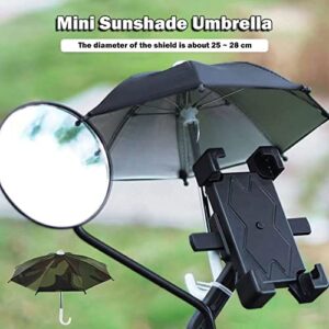 Phone Umbrella Suction Cup Stand,Cute Pig Phone Holder with Sun Umbrella ,Universal Phone Holder with Suction Cup,Mobile Phone Mini Umbrella,Outdoor Mobile Phone Anti-Glare Umbrella (Black)