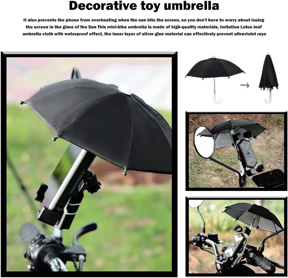Phone Umbrella Suction Cup Stand,Cute Pig Phone Holder with Sun Umbrella ,Universal Phone Holder with Suction Cup,Mobile Phone Mini Umbrella,Outdoor Mobile Phone Anti-Glare Umbrella (Black)
