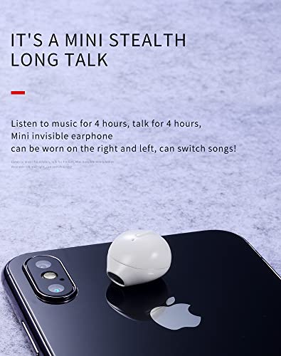 Loluka Bluetooth Earbud Single 5.0, Mini Invisible Wireless Headset Hands Free Car Headphone, Cell Phone Bluetooth Earbud for iOS Android Smart Phones Waterproof