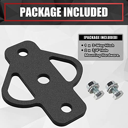 VIAGL 3-Way Trailer Hitch Adapter with Bolt Receiver Hitch for Lawn Mower Three Way ATV Hitch Attachments for Golf Cart Garden Tractor Flat Towing Tow Ball Mount Lawn Mower Chain and Tow Strap