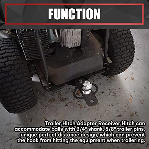 VIAGL 3-Way Trailer Hitch Adapter with Bolt Receiver Hitch for Lawn Mower Three Way ATV Hitch Attachments for Golf Cart Garden Tractor Flat Towing Tow Ball Mount Lawn Mower Chain and Tow Strap