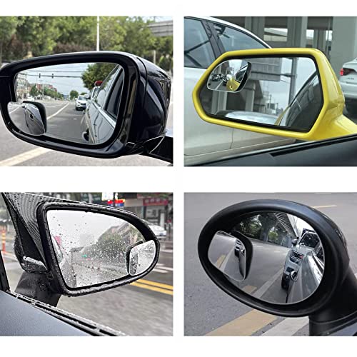 2 Pack of Blind Spot Mirror, Fan Shaped HD Glass Frameless Convex Rear View Mirror with wide angle Adjustable Stick , Blind Spot Mirror Compatible with Car SUV Van Pick Up Truck(Fan)