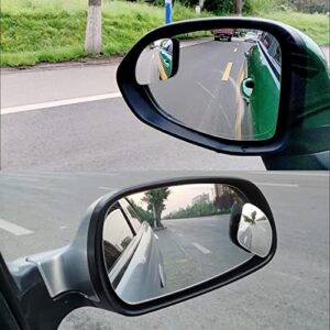 2 Pack of Blind Spot Mirror, Fan Shaped HD Glass Frameless Convex Rear View Mirror with wide angle Adjustable Stick , Blind Spot Mirror Compatible with Car SUV Van Pick Up Truck(Fan)