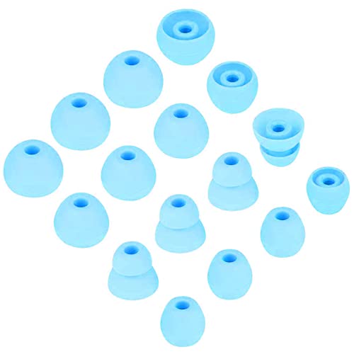 Blue Ear Tips Replacement for Beats Flex Earbuds, JNSA 8 Pairs Replacement Eartips Ear Tip Compatible with Beats Flex, 4 Size 16PCS Silicone Earbuds Tip Ear Cap, Blue