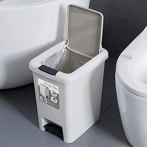 JIUCHUAN 3 Pack Trash Can 5.3 Gallon and 1.7 Gallon Kitchen Garbage Bin Combo Set, Step-On Trash Can with Lid and Pedal, 20 Liter and 6.5 Liter Capacity Waste Bin for Bathroom,Kitchen,Office,Grey
