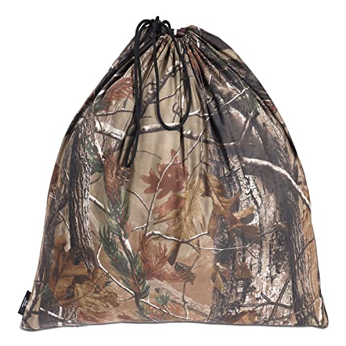 VISI-ONE Realtree All Purpose Camo Heavy Duty Large Laundry Bags 1 Pack 27" x 27" Inch Drawstring Travel Organizer Bag Hamper Basket Camp Home Dorm Tear Resistant Dirty Cloth Storage Camouflage