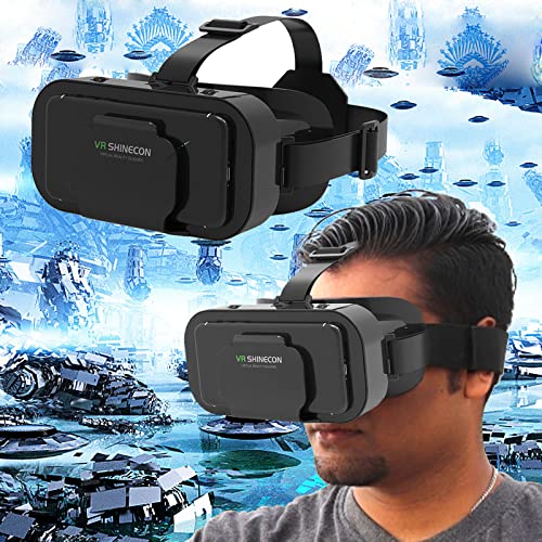 2022 Portable Vr Glasses Helmet 3D Glasses Virtual Reality for Smart Phone Headset Binoculars Video Game Movies Compatible with 4.0-7.0'' Smartphone 1Pcs