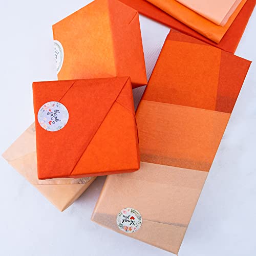 MR FIVE 60 Sheets Gift Tissue Paper Bulk,20" x 14",Tissue Paper for Gift Bags,DIY and Crafts,Gift Wrapping Tissue Paper for Fall Halloween Birthday Wedding Holiday, 3 Colors (Orange)