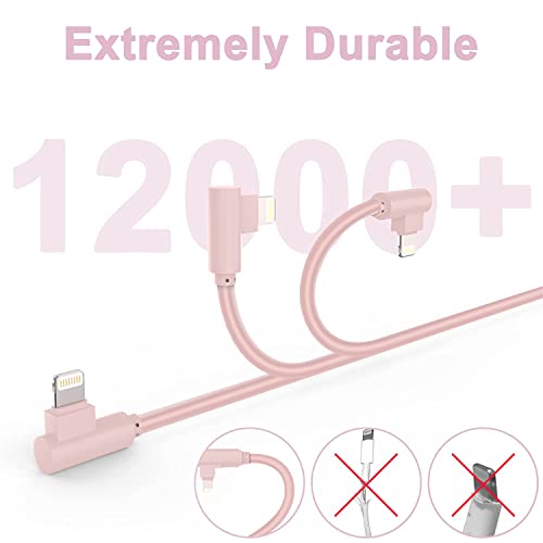 10FT iPhone Charger [Apple MFi Certified] Lightning Cable 3Pack Long iPhone 90 Degree Fast Charging Cables High Speed Data Sync Cord Compatible with iPhone 14 13 12 11Pro Max/XR/XS/8/7/Plus/SE/iPad