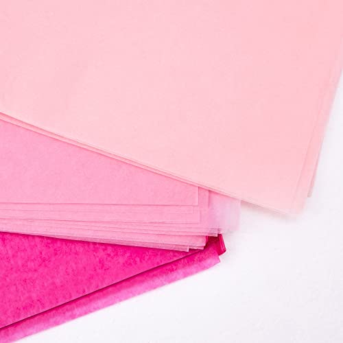 60 Sheets Gift Tissue Paper Bulk,20" x 14",Tissue Paper for Gift Bags,DIY and Crafts,Gift Wrapping Tissue Paper for Valentine's Day Mother's Day Birthday Wedding Baby Shower, 3 Colors (Pink)