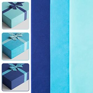 mr five 60 sheets gift tissue paper bulk,20" x 14",blue tissue paper for gift bags,gift wrapping tissue paper for easter halloween birthday wedding baby shower christmas, 3 colors (blue)